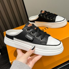 Summer Women's Slip-On Korean Style Commuter Sandals - Lightweight Casual Shoes with Round Toe, Breathable Upper & EVA Cushioned Insole, Low-Top Versatile Design for All-Season Wear, Sandals for Wide Feet, Stylish Slipons, Durable EVA Sole