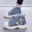 [Distressed High-Top Sneakers] Distressed High-Top Sneakers for Women | Fashion Casual Style, Thick Sole, Lace-Up Closure, All-Season Wear - Blue Jean Styl