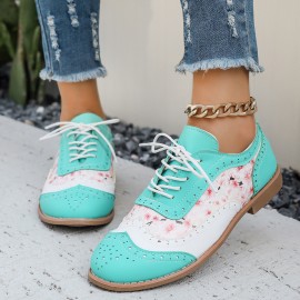 Women's Large Size Brogue Lace-Up Shoes - Vibrant Purple/Pink/Green/Black/Golden/Blue/Pinkish-Purple/Greenish-Purple, Round Toe Low-Top Ankle Boots with PU/PVC Sole, All-Season Casual & Formal Dress Shoes for Everyday & Special Occasions, Comfortable & Durable with EVA/Rubber Insole, PVC Lining, and Stylish Brogue Detailing for a Chic Look, Extra Wide Width Shoes for Women, Womens Casual Sneakers, Wide Fit Shoes for Women Plus Size, Coloured Sneakers for Women,