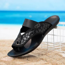 Men'S Beach Sandals Comfortable Breathable Summer Flip-Flops - 11 Sizes Available for Stylish Outfits - Lightweight Faux Upper & Durable Sole for Casual Vacation, Poolside, and Outdoor Activities, Beach Shoes