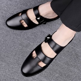 Men'S Stylish Summer Sandals - Comfortable Lightweight Soft Sole, Faux Upper with Adjustable Buckle Strap, Open Toe Design, Black & Brown Options, Beach Shoes for Men, Available in Sizes 37-46