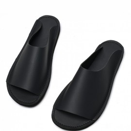 Men'S Slip-On Sandals - Slip-Resistant Non-Slip Sole, Cushioned EVA Footbed - Minimalist One-Piece Design for Beach, Casual, Formal - All-Season Indoor/Outdoor Shoes - Easy-Clean Brown Sandals for Everyday & Formal Events, Beach Footwear, Sleek Slipon, Durable Footwear, Casual Footwear, Street Style, Handstitched Edges, Comfortable Slides, Urban Fashion